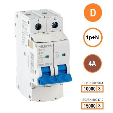SEP INS1 inst.aut  1p+N - D - 4A - 10/15kA