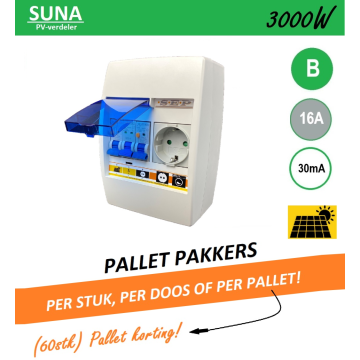 SEP PV cabinet SUNA 3000W - ALA B16 30mA - 1xWCD