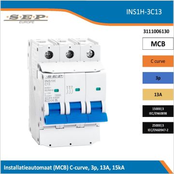 SEP INS1H inst.aut  3p - C - 13A - 15/25kA