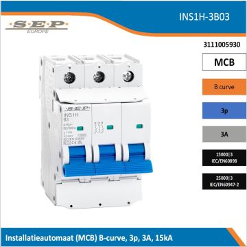 SEP INS1H inst.aut  3p - B - 3A - 15/25kA