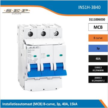 SEP INS1H inst.aut  3p - B - 40A - 15/20kA