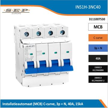 SEP INS1H inst.aut  3p+N - C - 40A - 15/20kA