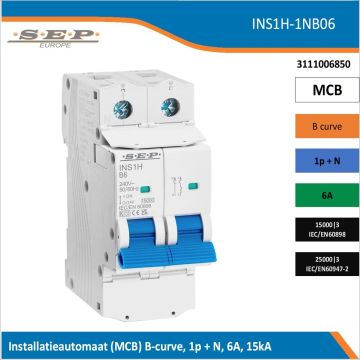 SEP INS1H inst.aut  1p+N - B - 6A - 15/25kA