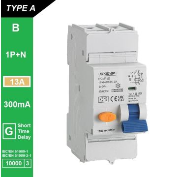 Schotman Elektro B.V. - SEP RCM1 1p+n B-karakteristiek 13A 10kA kortstondig vertraagd AG