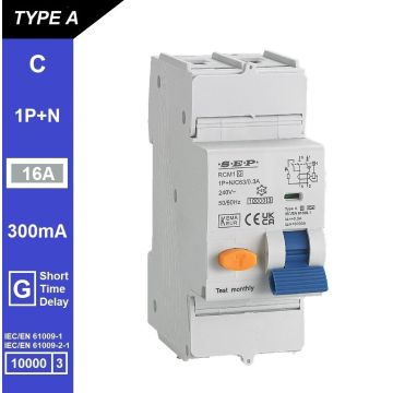 Schotman Elektro B.V. - SEP RCM1 1p+n C-karakteristiek 16A 10kA kortstondig vertraagd AG
