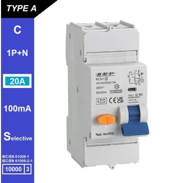 Schotman Elektro B.V. - SEP RCM1 1p+n C-karakteristiek 20A 10kA selectief AS