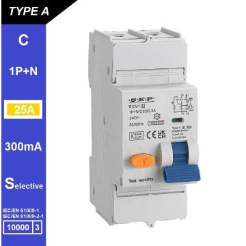 Schotman Elektro B.V. - SEP RCM1 1p+n C-karakteristiek 25A 10kA selectief AS
