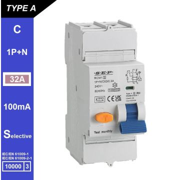 Schotman Elektro B.V. - SEP RCM1 1p+n C-karakteristiek 32A 10kA selectief AS