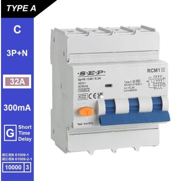 Schotman Elektro B.V. - SEP RCM1 3p+n C-karakteristiek 32A 10kA kortstondig vertraagd AG