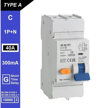 Schotman Elektro B.V. - SEP RCM1 1p+n C-karakteristiek 40A 10kA kortstondig vertraagd AG