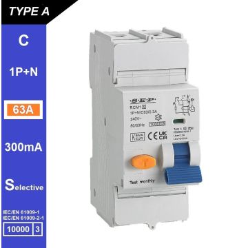 Schotman Elektro B.V. - SEP RCM1 1p+n C-karakteristiek 63A 10kA selectief AS