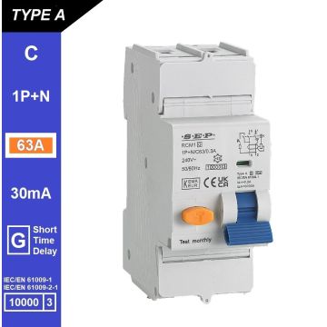 Schotman Elektro B.V. - SEP RCM1 1p+n C-karakteristiek 63A 10kA kortstondig vertraagd AG