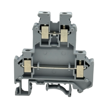 SEP SRK-5-etage grijze etageklem, 4mm2 zijaanzicht met aansluitingen - modulaire DIN-rail, 2011300580, GTIN 8718959078415