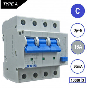 SEP SPFI Aardlekautom. 3p+n C16 30mA 10kA