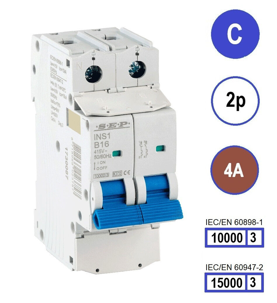 SEP INS1 inst.aut  2p - C - 4A - 10/15kA