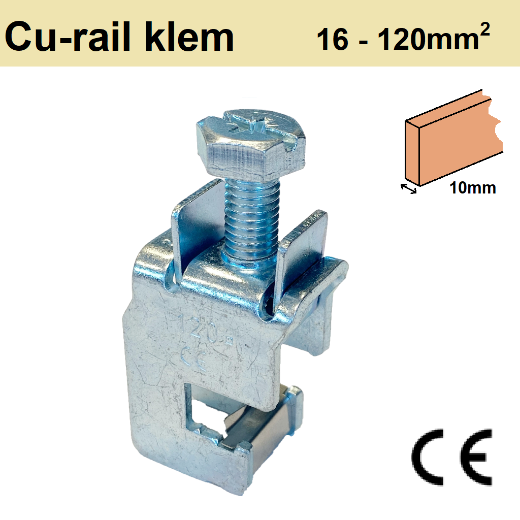 KK120-10 Klem t/m 120mm2 CU-rail 10mm