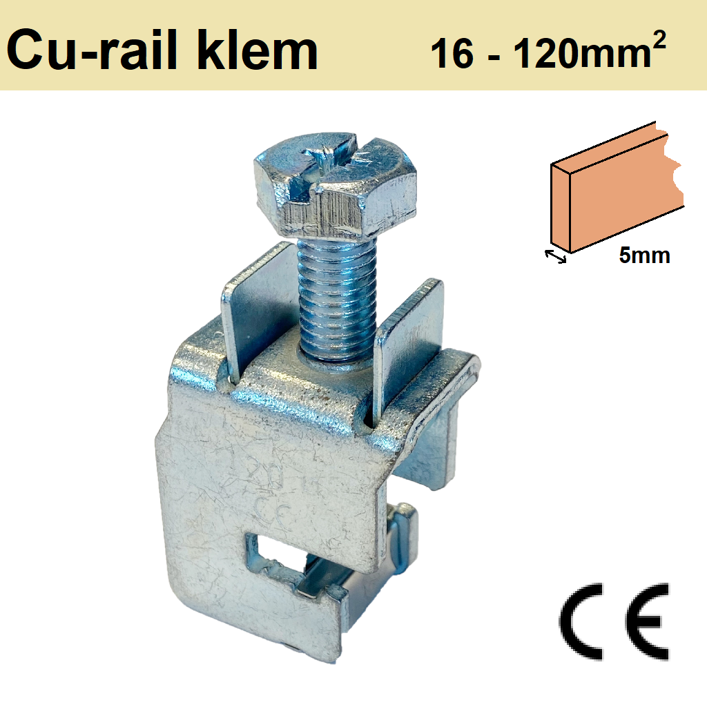 KK120-5 Klem t/m 120mm2 CU-rail 5mm
