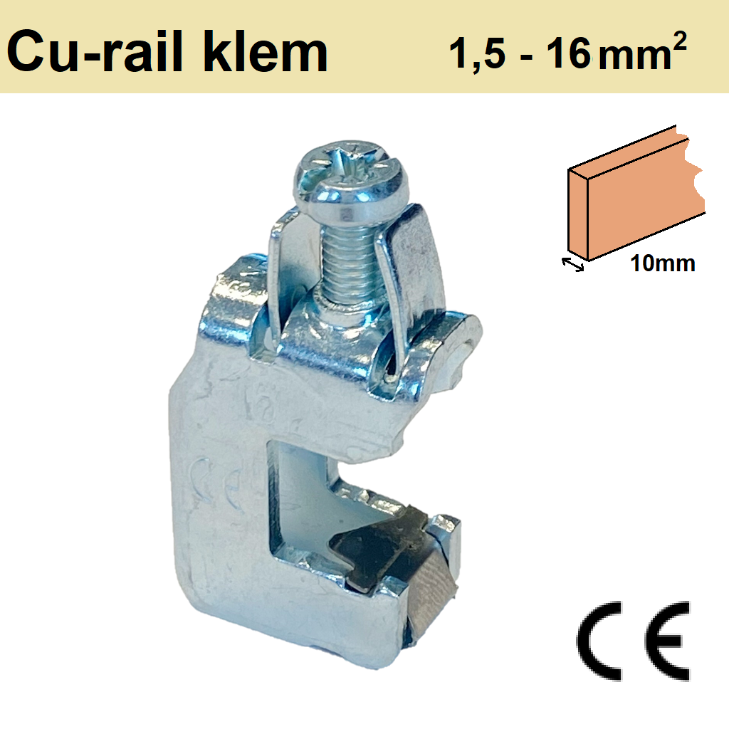 KK16-10 Klem t/m 16mm2 CU-rail 10mm