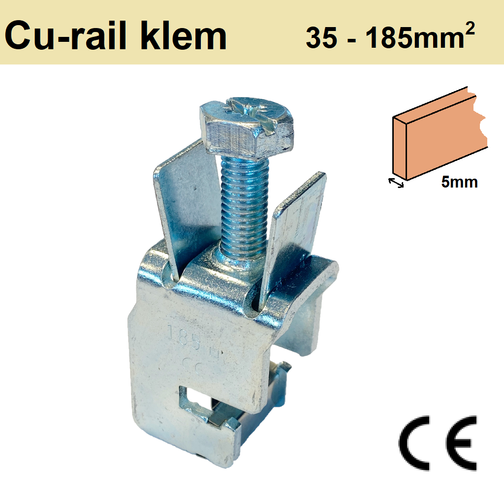 KK185-5 Klem t/m 185mm2 CU-rail 5mm