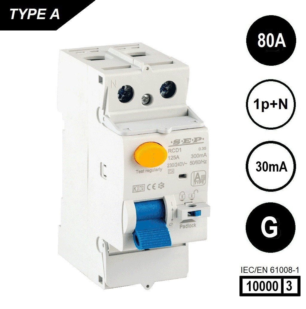 Schotman Elektro B.V. - SEP RCD1-2A-08003G - aardlekschakelaar 2p