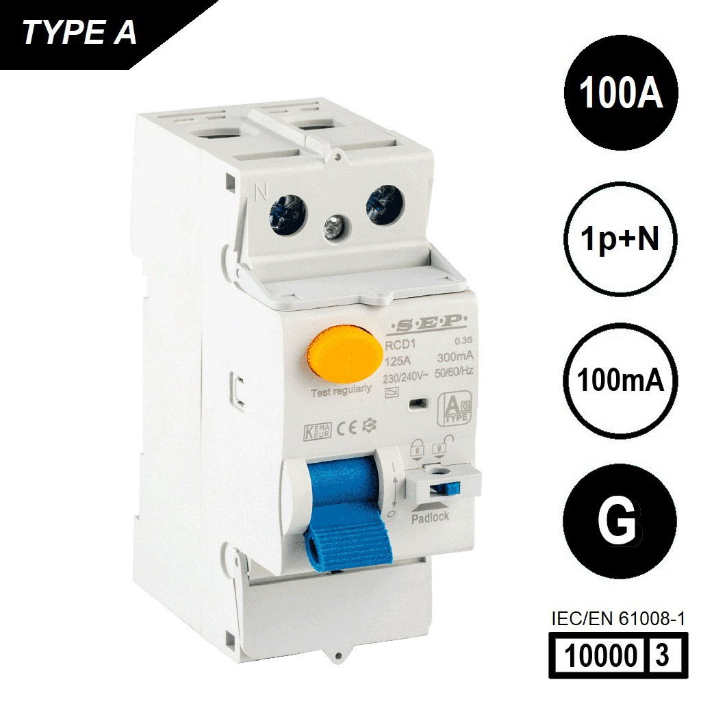 Schotman Elektro B.V. - SEP RCD1-2A-10010G - aardlekschakelaar 2p