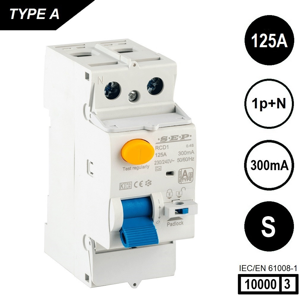 Schotman Elektro B.V. - SEP RCD1-2A-12530S - aardlekschakelaar 2p