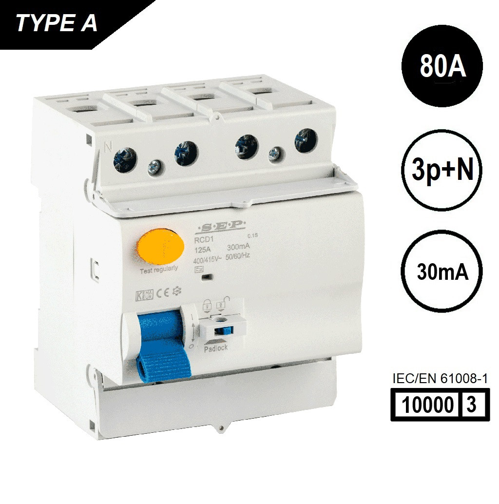 Schotman Elektro B.V. - SEP RCD1-4A-08003 aardlekschakelaar 4p