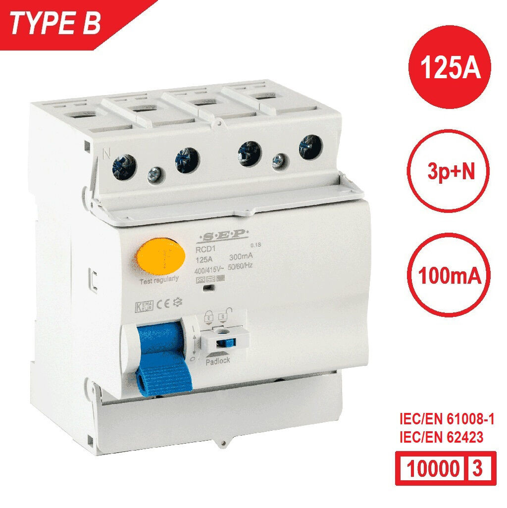 Schotman Elektro B.V. - SEP RCD1-4B-12510 - aardlekschakelaar 4p