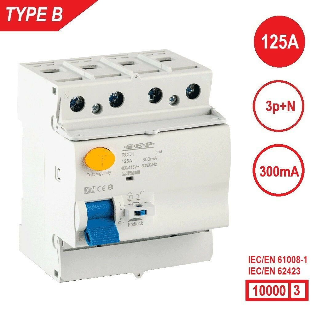 Schotman Elektro B.V. - SEP RCD1-4B-12530 - aardlekschakelaar 4p