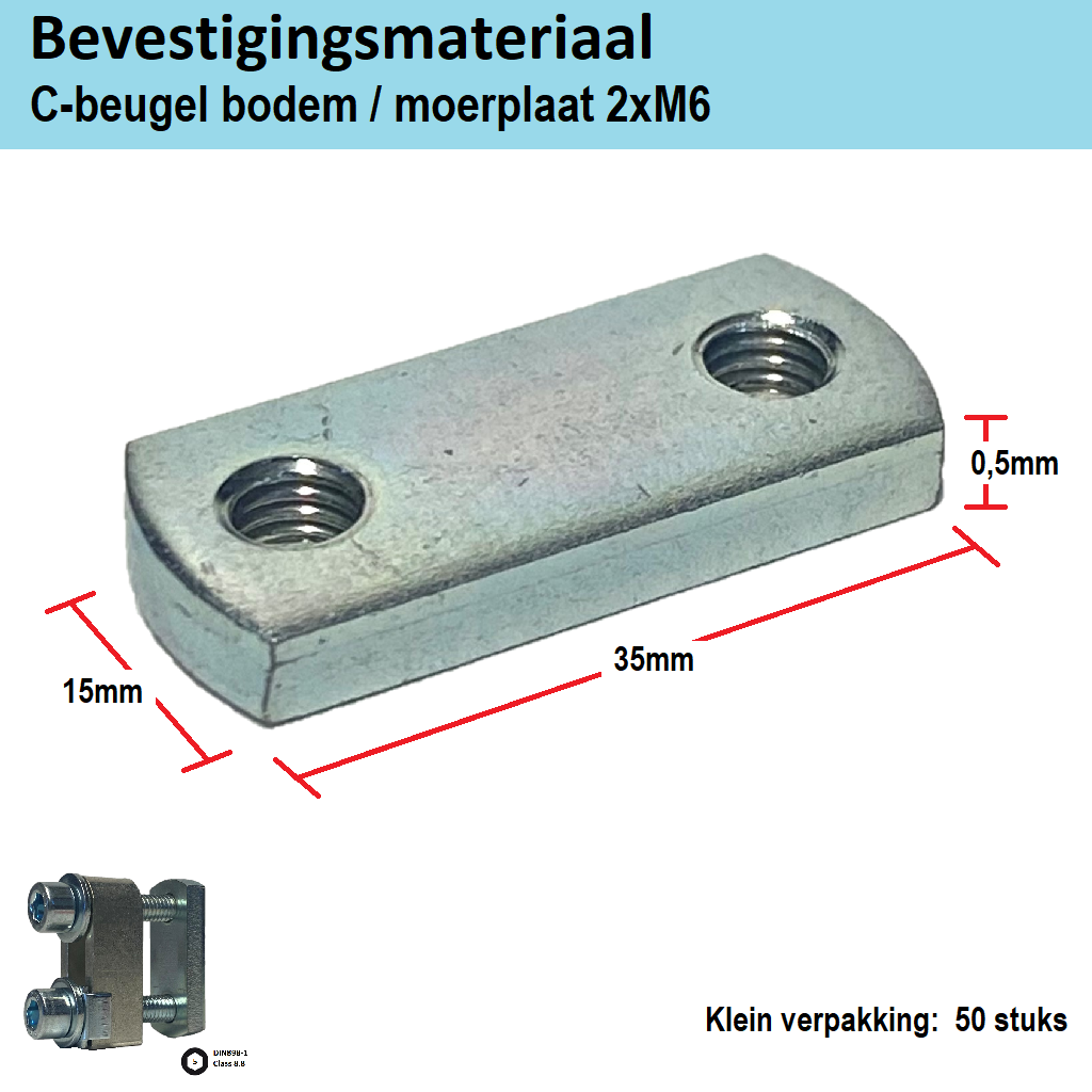 Schotman Elektro B.V. - SEP BCU-BD moerplaat aftakklem 2xM6