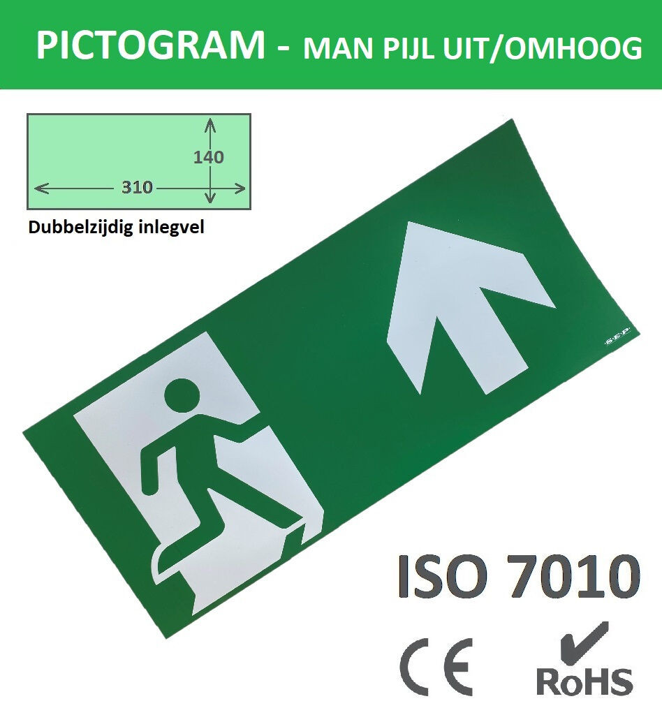 Schotman Elektro - SEP inlegvel pictogram man pijl uit/omhoog 