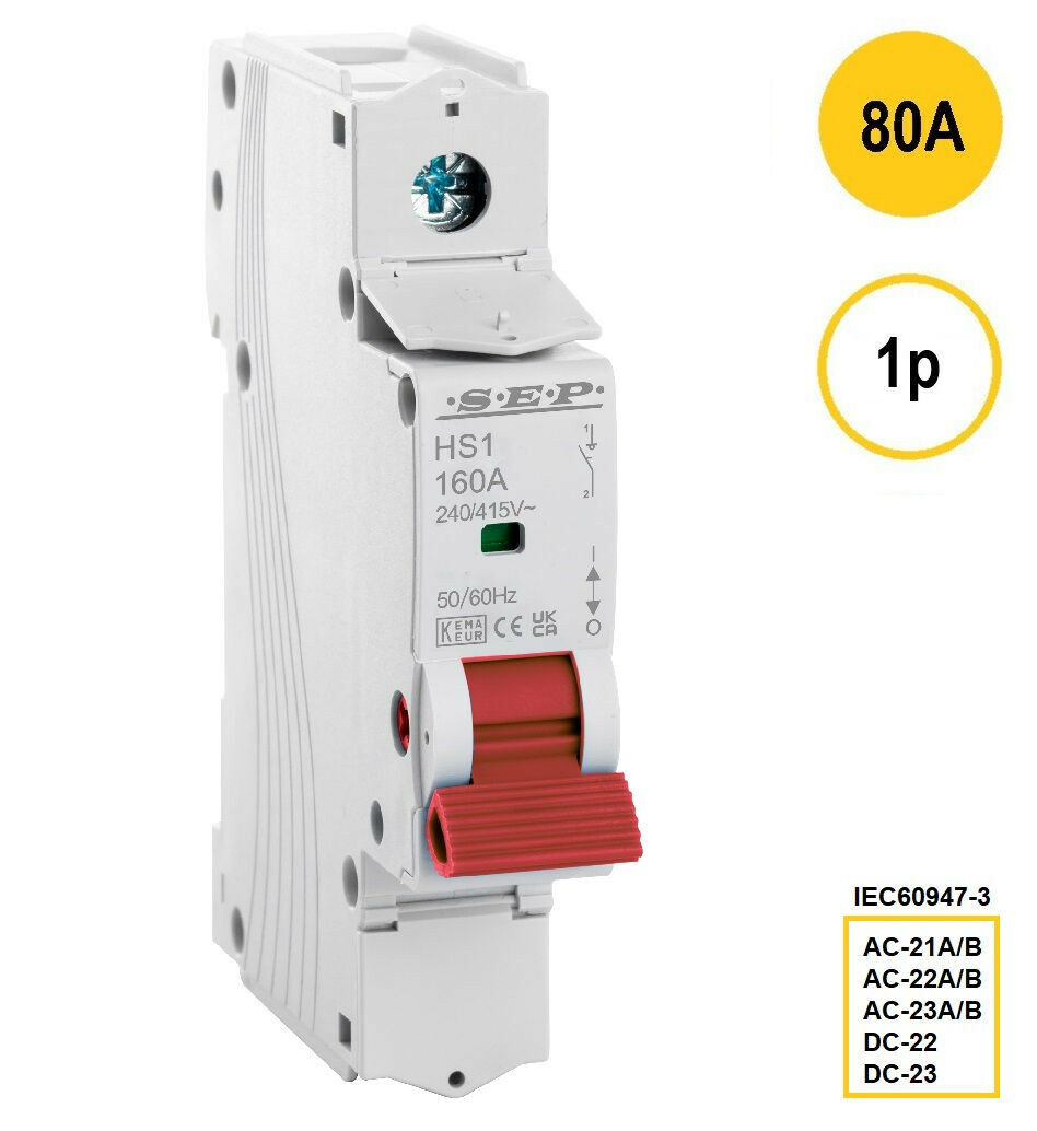 SEP HS1-1080, hoofdschakelaar, 1 polig, 800A, AC-21, AC-22, AC-23, DC