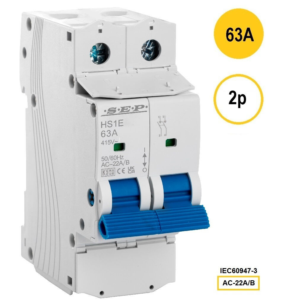 Schotman Elektro B.V.  - SEP HS1E-2063 - hoofdschakelaar 2 polig 63Amp