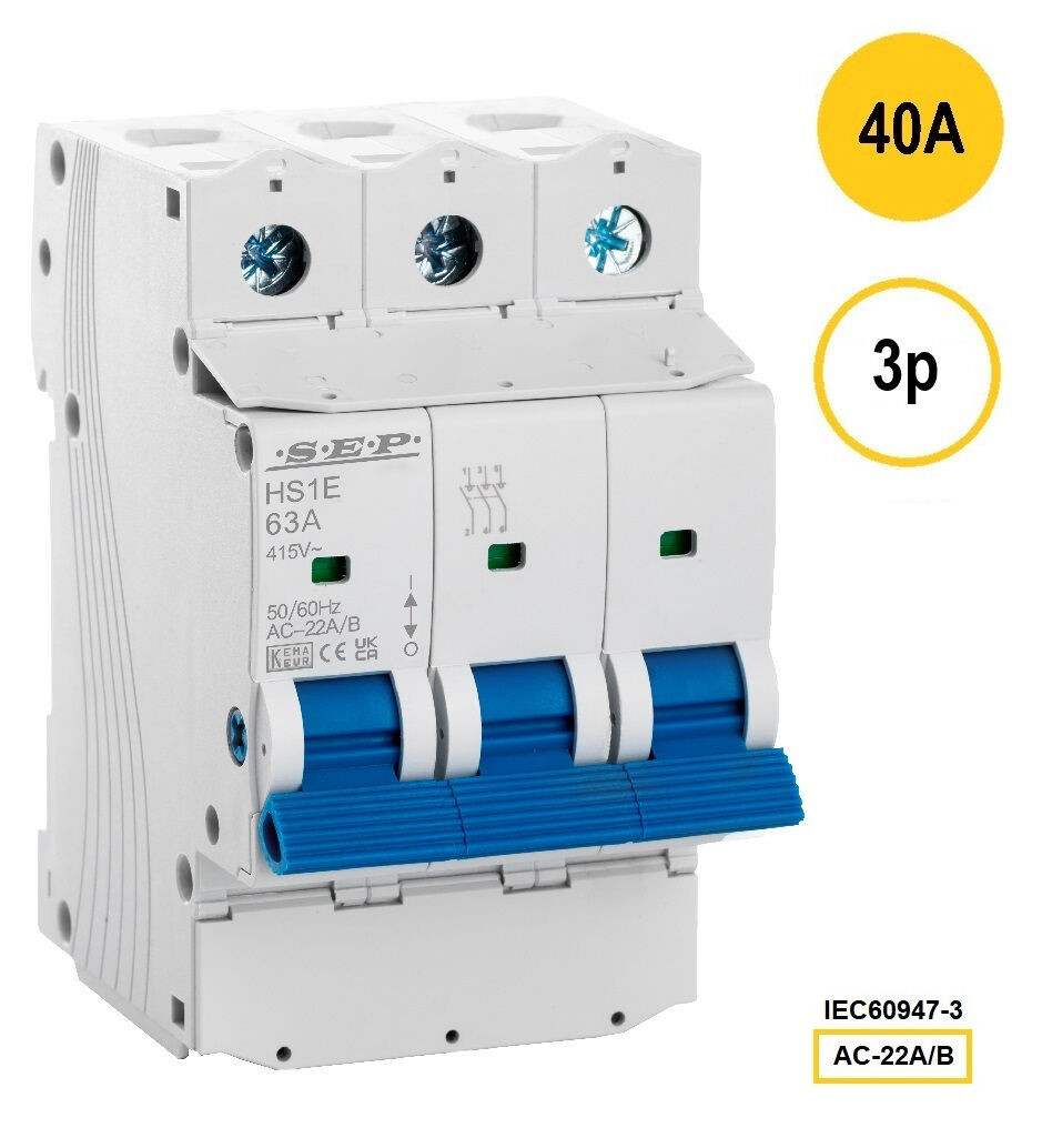 Schotman Elektro B.V.  - SEP HS1E-3040 - hoofdschakelaar 3 polig 40Amp