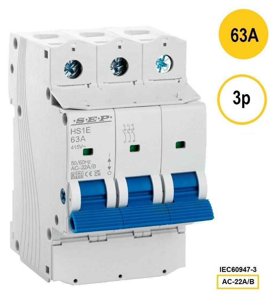 Schotman Elektro B.V.  - SEP HS1E-3063 - hoofdschakelaar 3 polig 63Amp