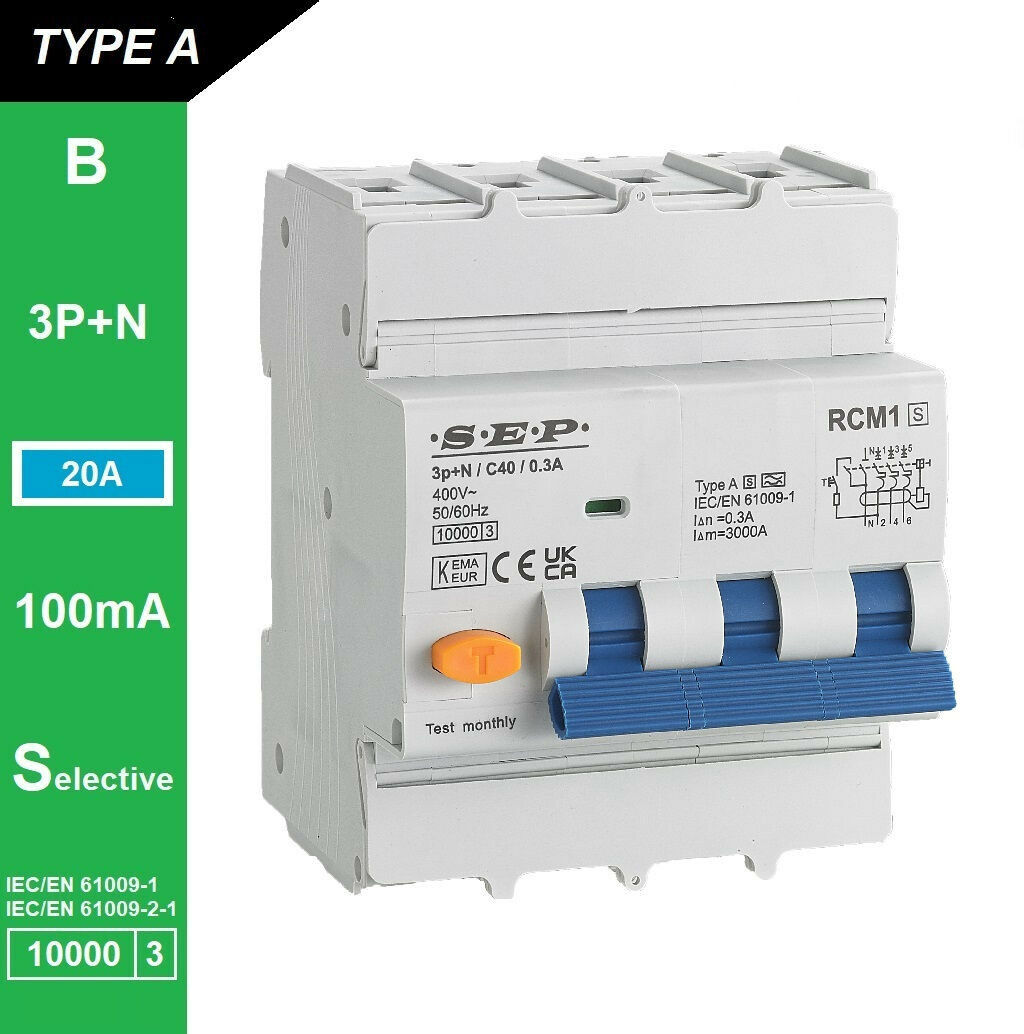Schotman Elektro B.V. - SEP RCM1 3p+n B-karakteristiek 20A 10kA selectief AS