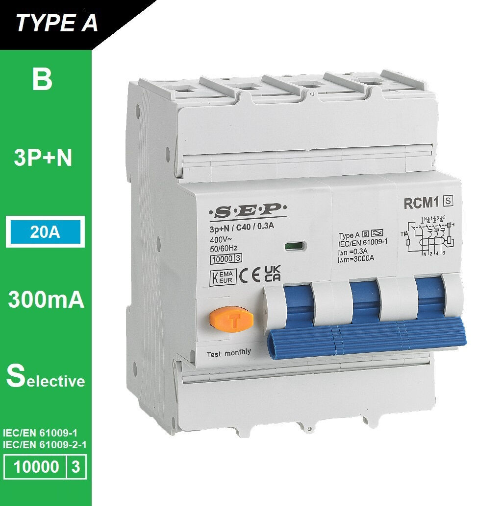 Schotman Elektro B.V. - SEP RCM1 3p+n B-karakteristiek 20A 10kA selectief AS