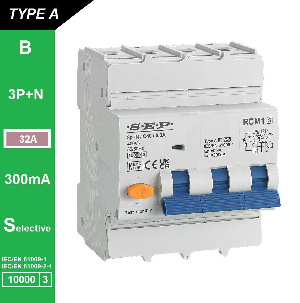 Schotman Elektro B.V. - SEP RCM1 3p+n B-karakteristiek 32A 10kA selectief AS