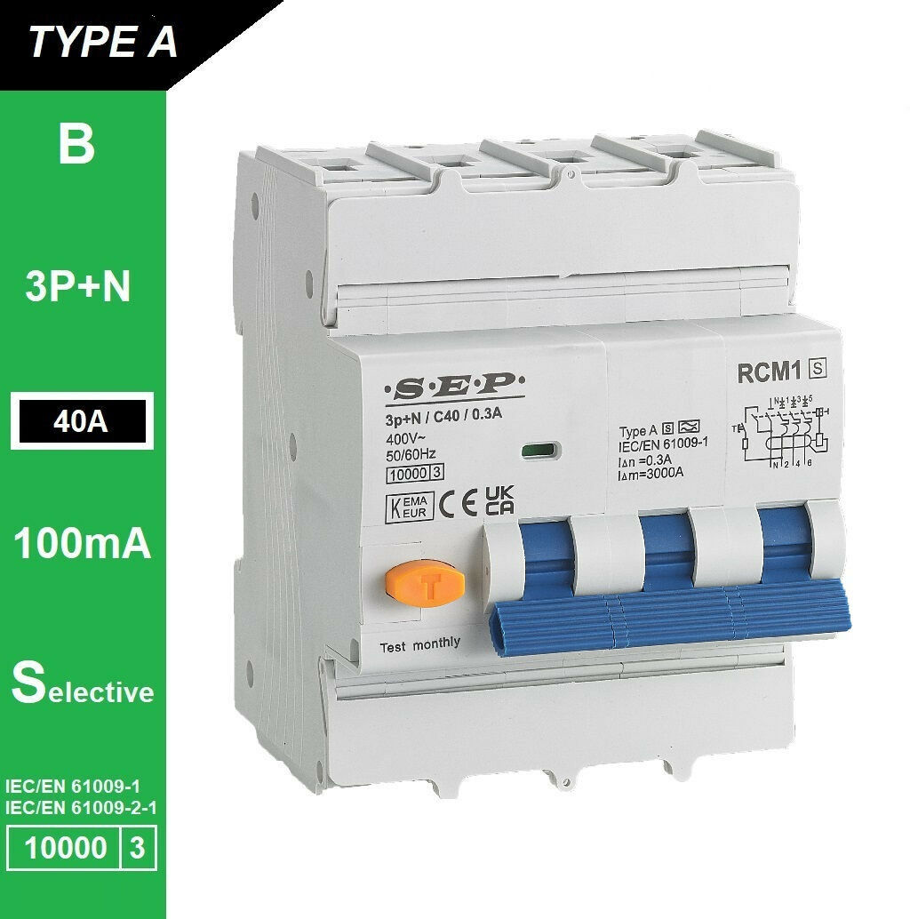 Schotman Elektro B.V. - SEP RCM1 3p+n B-karakteristiek 40A 10kA selectief AS