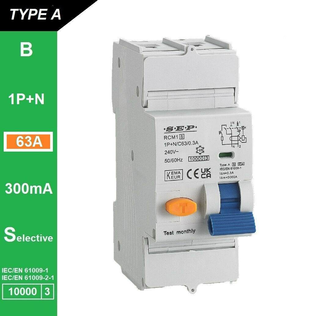 Schotman Elektro B.V. - SEP RCM1 1p+n B-karakteristiek 63A 10kA selectief AS