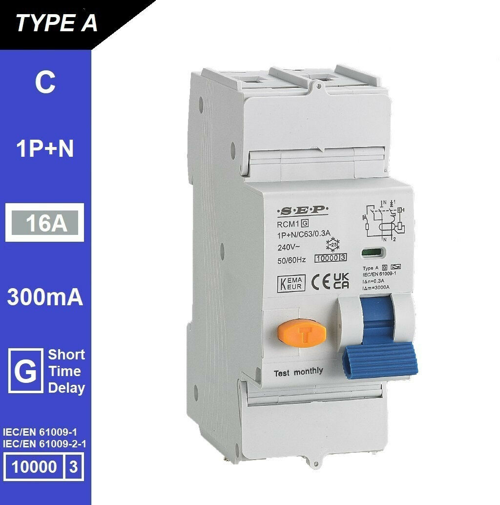 Schotman Elektro B.V. - SEP RCM1 1p+n C-karakteristiek 16A 10kA kortstondig vertraagd AG