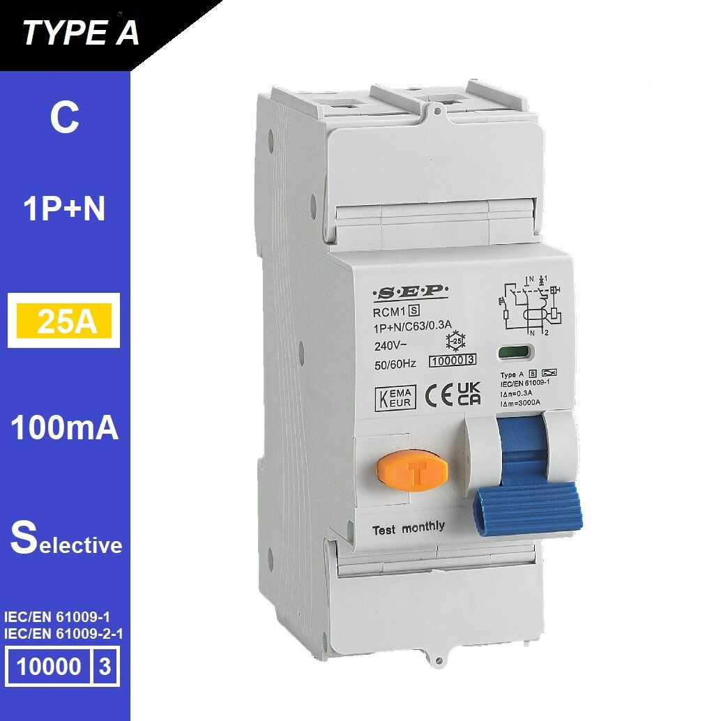 Schotman Elektro B.V. - SEP RCM1 1p+n C-karakteristiek 25A 10kA selectief AS