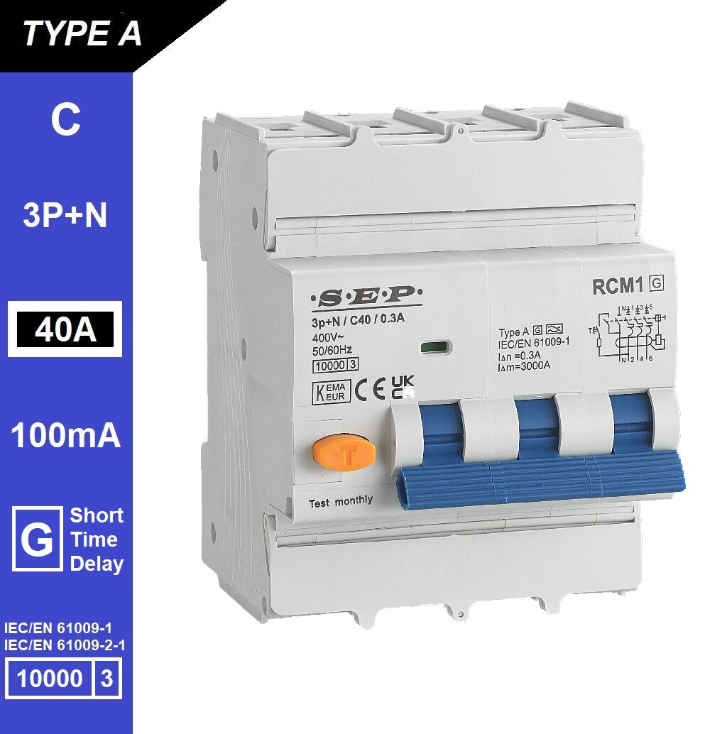 Schotman Elektro B.V. - SEP RCM1 3p+n C-karakteristiek 40A 10kA kortstondig vertraagd AG