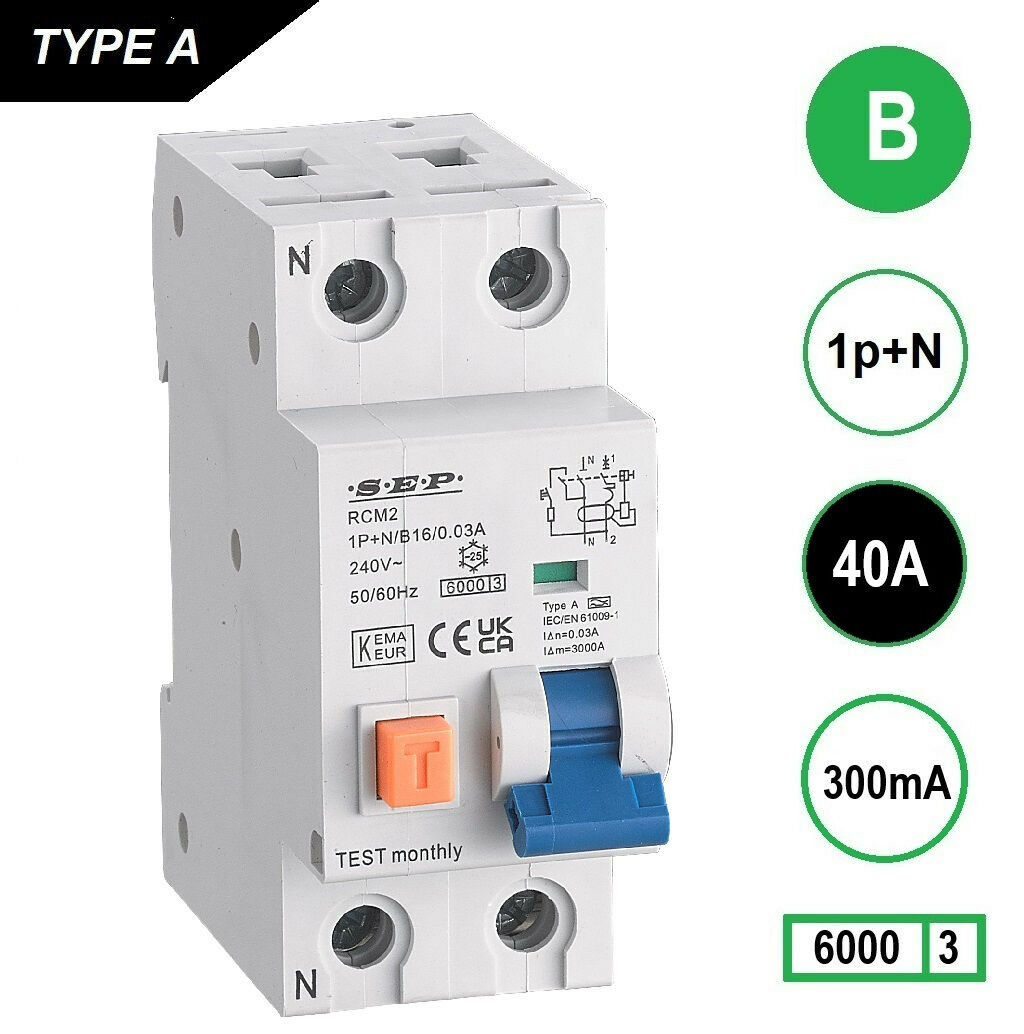 Schotman Elektro - SEP RCM2 aardlekautomaat B40A 6kA