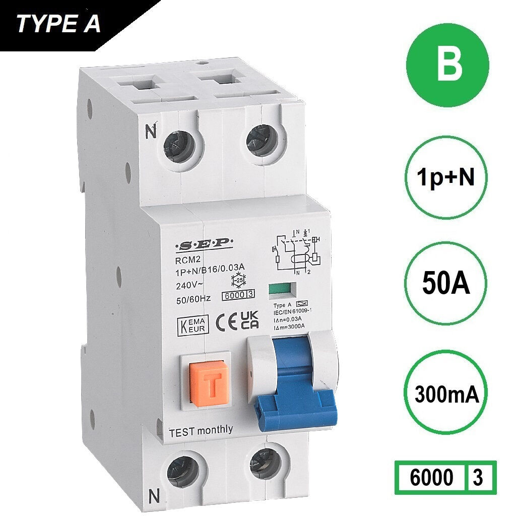 Schotman Elektro - SEP RCM2 aardlekautomaat B50A 6kA
