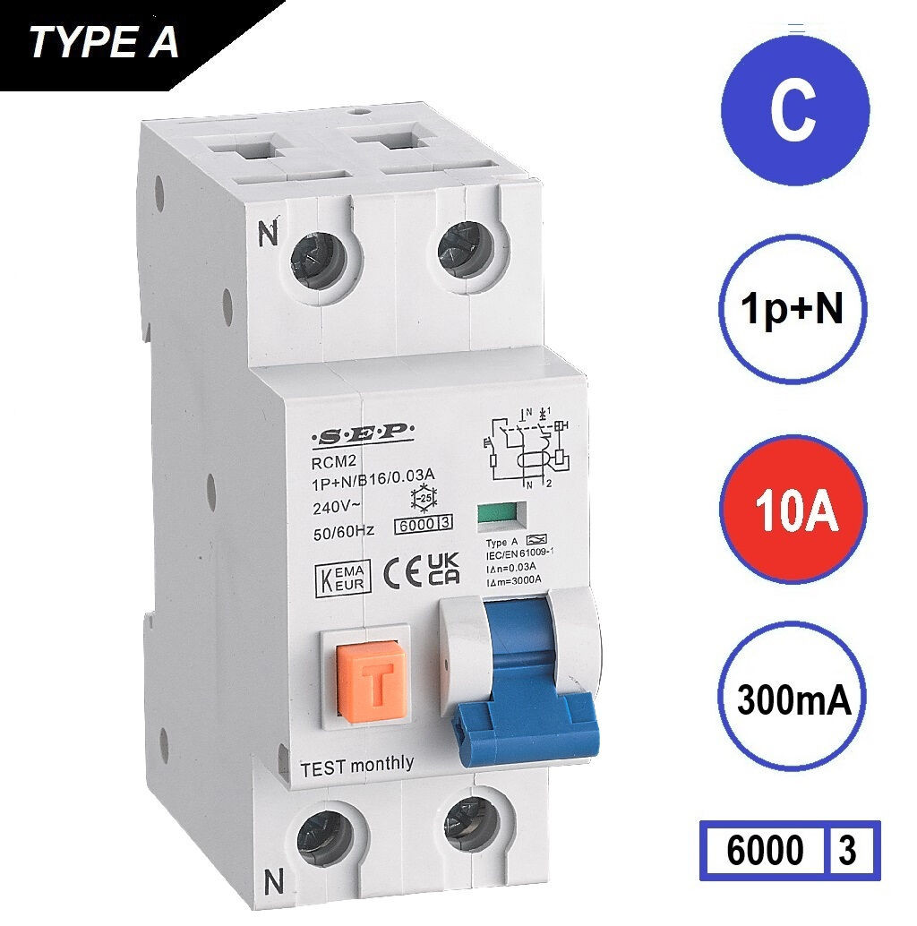Schotman Elektro - SEP RCM2 aardlekautomaat C10A 6kA