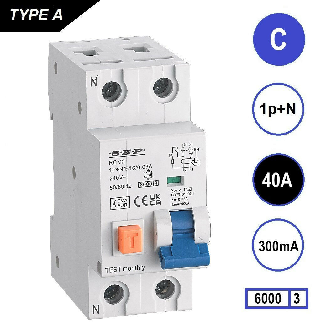 Schotman Elektro - SEP RCM2 aardlekautomaat C40A 6kA