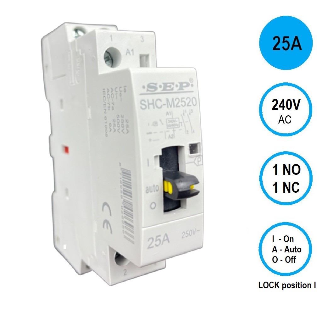 Schotman Elektro B.V. - SEP SHC-M2511 handbediende magneetschakelaar 1 maak 1 verbreek 230V