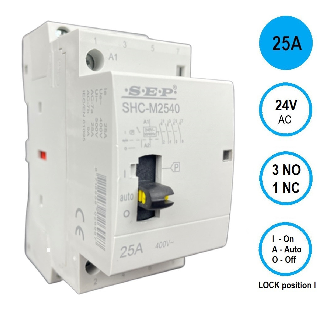 Schotman Elektro B.V. - SEP SHC handbediende magneetschakelaar 25A, 3 maak 1 verbreek