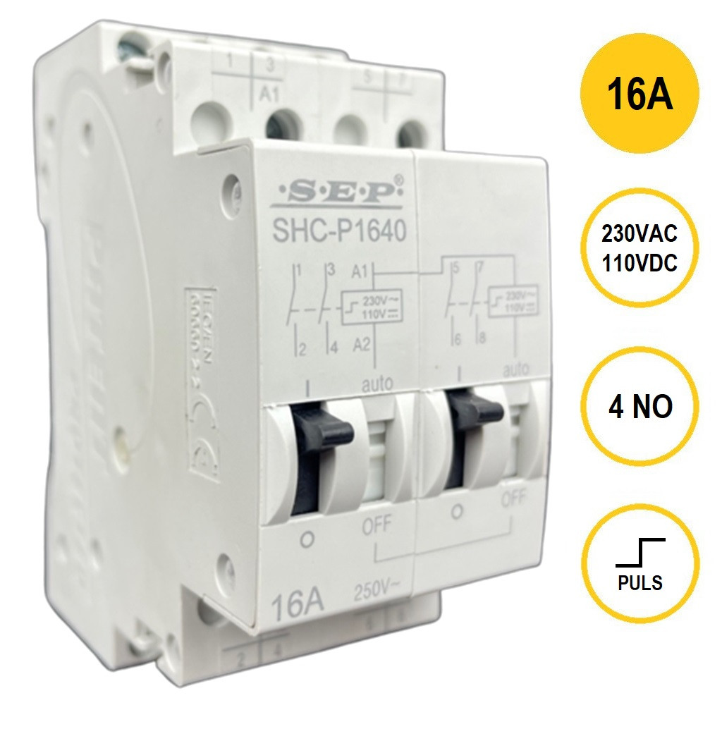 Schotman Elektro B.V. - SEP SHC pulsrelais 16A, 4 maak 